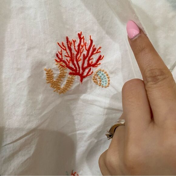 Anthropologie Maeve Embroidered Button down blouse Plus size 3X - Picture 6 of 9